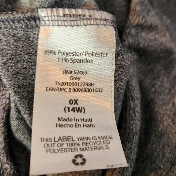 Terra&Sky Size OX(14W) Grey Leggings - Picture 4 of 4